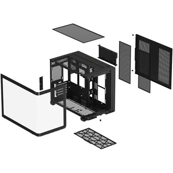  Корпус XASTRA QR600M 3ARGB C10-UC (QR600M-3FM12A-C10-UC-L) Black mATX/Aquarium/Curve Glass/Led Strip/3x120mm ARGB PWM FM fans/ Argb+PWM HUB 10port 