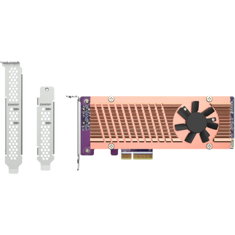  Плата расширения QNAP QM2-2P-344A 2 x M.2 22110 or 2280 PCIe (Gen3 x4) NVMe SSD slots, Low-profile flat and Full-height brackets included. 