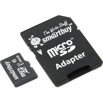  Карта памяти SMARTBUY SB256GBSDCL10-01 microSDXC 256 GB UHS-I, 90 Мб/сек (class 10), с адаптером 