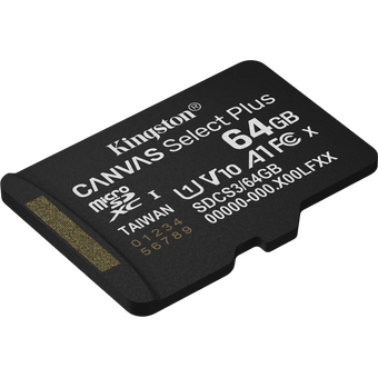  Карта памяти Kingston Canvas Select Plus Gen3 SDCS3/64GBSP micro SDXC 64GB, 100MB/s A1, без адаптера 
