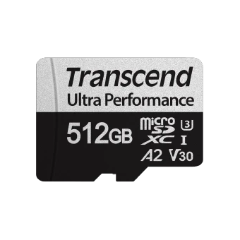  Карта памяти Transcend 340S SDmicro, 512 Гб, (TS512GUSD340S) UHS-I Class U3 V30 A2, с адаптером 