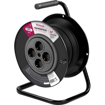  Удлинитель DEFENDER ExtR2G-01-50 (99855) 6А 50м, на катушке, без заземления 