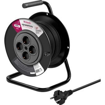  Удлинитель DEFENDER ExtR2G-01-50 (99855) 6А 50м, на катушке, без заземления 