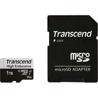  Карта памяти Transcend 350V SDmicro, 1 Тб, (TS1TUSD350V), Endurance, c адаптером 