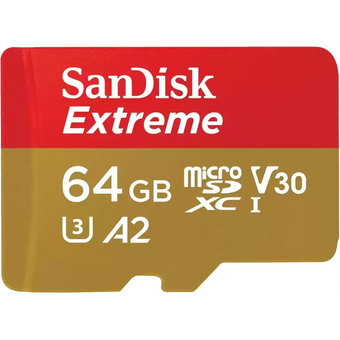  Карта памяти SanDisk Extreme microSDXC 64GB (SDSQXAH-064G-GN6MA) Class 10, UHS-I, W80, R 170 МБ/с 
