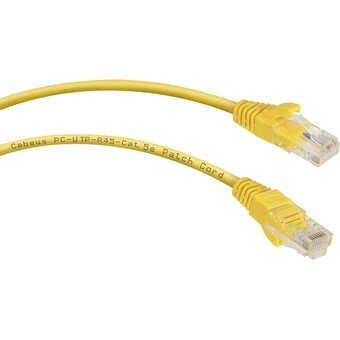  Патч-корд Cabeus PC-UTP-RJ45-Cat.5e-3m-YL-LSZH неэкранированный, желтый 