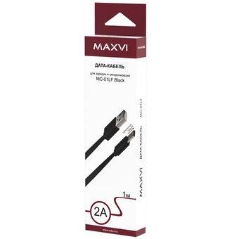  Кабель Maxvi MC-01LF black USB-A-microUSB, 2A 