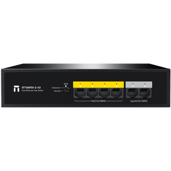  Коммутатор неуправляемый Netis ST106PDI-2-43 6x100Мбит/с 4PoE 43W 
