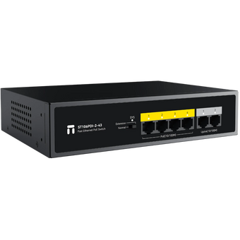  Коммутатор неуправляемый Netis ST106PDI-2-43 6x100Мбит/с 4PoE 43W 