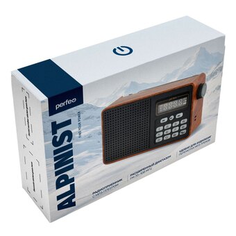  Радиоприемник цифровой Perfeo  ALPINIST FM+ 70-108МГц/ MP3/ питание USB или 18650/ Коричневый, (Арт. PF_D0573) 