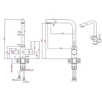  Смеситель для кухни GranFest 3611 нерж 