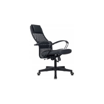  Кресло Бюрократ CH-Nova Lux черный сет./ткань/экокожа крестов. пластик 