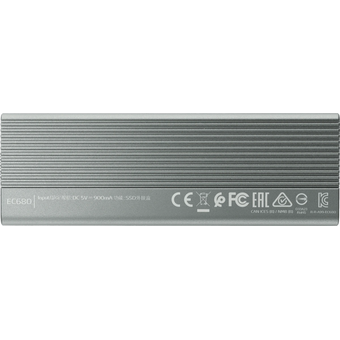  Корпус для HDD/SSD ADATA EC680 (EC680-CCGY) M.2 USB 3.2 Gen2, NVMe/SATA, RGB, Titanium Grey, RTL 
