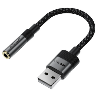  Переходник ACEFAST J13 USB-A to 3.5mm audio converter Black 