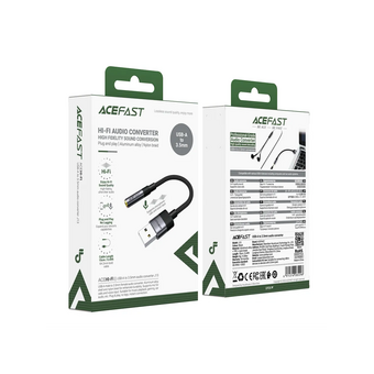  Переходник ACEFAST J13 USB-A to 3.5mm audio converter Black 