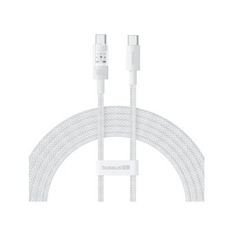 Кабель BASEUS P10373000211-00 Gem Fast Charging Data Cable USB-C to USB-C 100W 1m Moon White 
