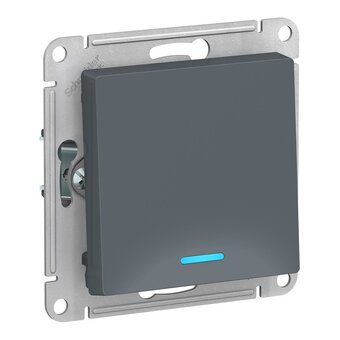  Выключатель Systeme electric AtlasDesign ATN000713 одноклавишный с подсветкой схема 1а 10АХ механизм грифель 