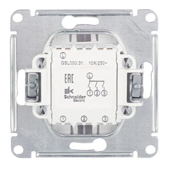  Выключатель Systeme electric Glossa GSL000631 трехклавишный схема 3 перламутр в рамку 