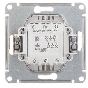  Переключатель Systeme electric Glossa GSL000465 двухклавишный в рамку титан схема 6 