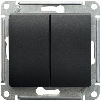 Переключатель Systeme electric Glossa GSL000765 двухклавишный схема 6 антрацит в рамку 