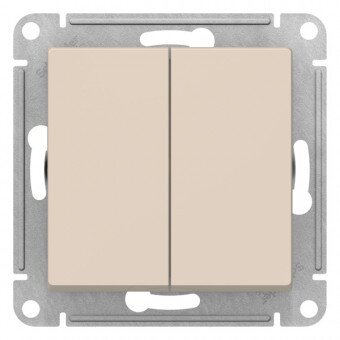  Выключатель Systeme electric AtlasDesign ATN000273 2-клавишный переключатель, перекрестный, 2 x сх. 7, 10АХ, механизм, бежевый 