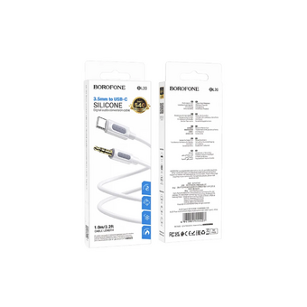  Кабель BOROFONE BL20 True sound silicone digital audio conversion cable Type-c White 