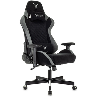  Кресло игровое Knight Regal Fabric черный/серый искусственная замша с подголов. крестов. металл 