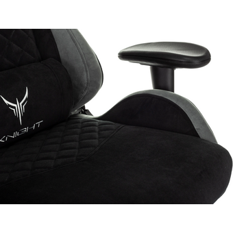  Кресло игровое Knight Regal Fabric черный/серый искусственная замша с подголов. крестов. металл 