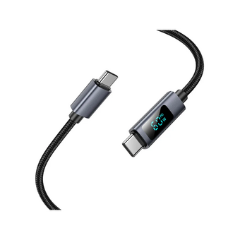  Дата-кабель HOCO X112 Favor 60W screen display charging data cable Type-c to Type-c Black 