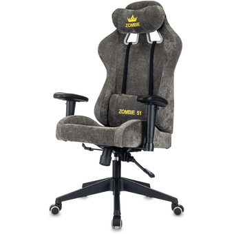  Кресло игровое Zombie 51 серый Light-19 крестов. пластик 