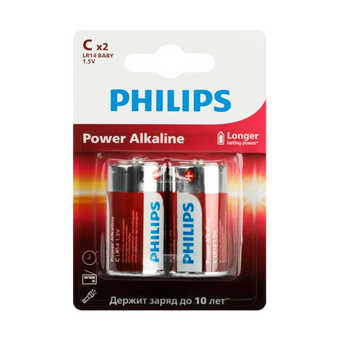  Батарейка C Philips LR14-2BL Power (Б0062687) 