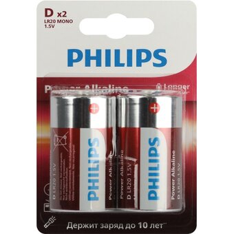  Батарейка D Philips LR20-2BL Power (Б0062732) 