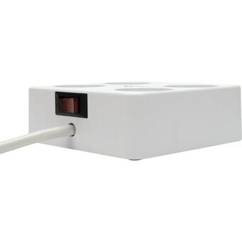  Сетевой фильтр Cablexpert PLT-4-C2U2-W-3 Plate 4р, 10А, 2xType-C PD, 20Вт, 2xUSB, 3м, ур.защиты 4+, белый, коробка 