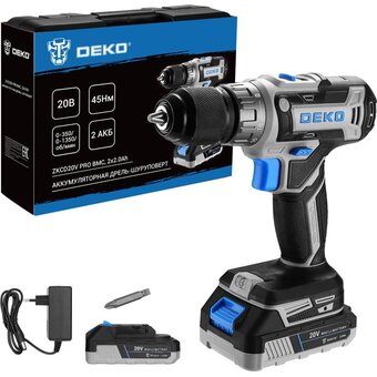  Дрель-шуруповерт Deko ZKCD20V Pro (084-1005) 