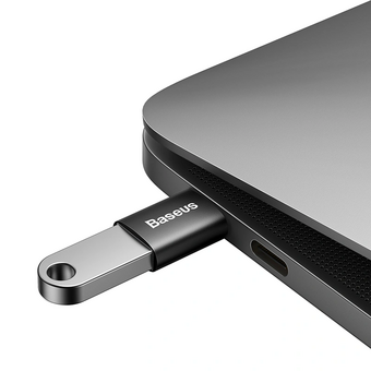 Сетевой адаптер Baseus ZJJQ000001 Ingenuity Series Mini OTG Adaptor Type-C to USB-A 3.1 Black 