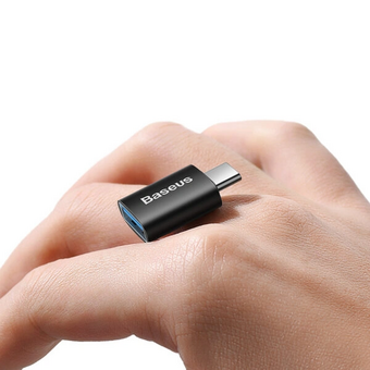  Сетевой адаптер Baseus ZJJQ000001 Ingenuity Series Mini OTG Adaptor Type-C to USB-A 3.1 Black 