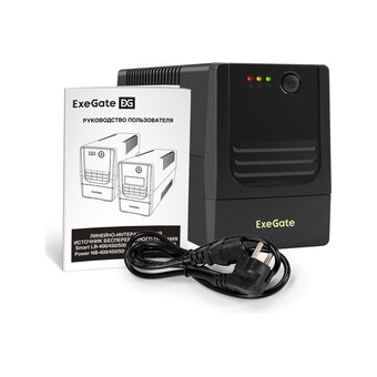  ИБП ExeGate Power NB-1000.LED.AVR.4C13 (EX299490RUS) 1000VA/650W, LED, AVR, 4*C13, батарея 12V 9Ah, Black 