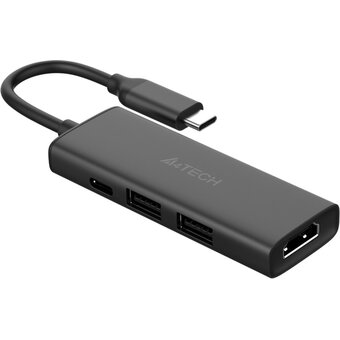  Разветвитель USB-C A4Tech DST-40C 2порт серый 