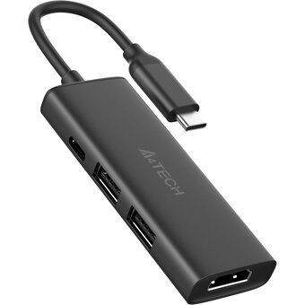  Разветвитель USB-C A4Tech DST-40C 2порт серый 