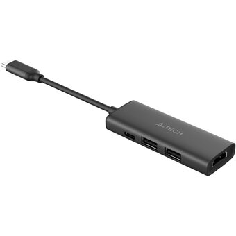  Разветвитель USB-C A4Tech DST-40C 2порт серый 