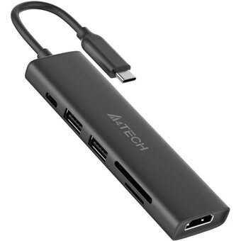  Разветвитель USB-C A4Tech DST-60C 2порт серый 