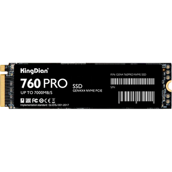  SSD KingDian G48 760Pro (G48 760Pro NVME M.2-1TB) 1Tb, M.2 2280, PCI-E 4.0 x4, 7000/6000MBs, NVMe, 600TBW 
