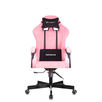  Кресло игровое Knight Terminator розовый Velvet 36 крестов. металл 