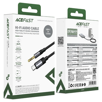  Переходник ACEFAST J11 USB-C to 3.5mm audio adapter cable Black 