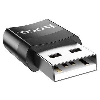  Дата-кабель Hoco UA17 USB Male to Type-C female USB2.0 adapter black 