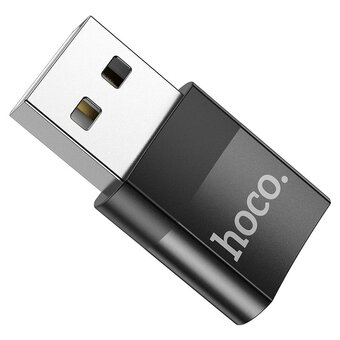  Дата-кабель Hoco UA17 USB Male to Type-C female USB2.0 adapter black 