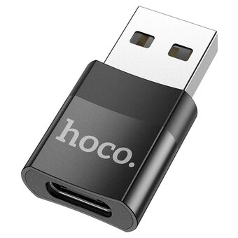  Дата-кабель Hoco UA17 USB Male to Type-C female USB2.0 adapter black 