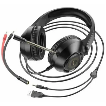  Наушники Hoco W108 Sue черный 2м мониторные USB оголовье 