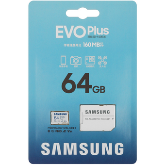  Карта памяти SAMSUNG MB-MC64SA/CN Micro SDXC EVO+ 64GB V10 W/A 