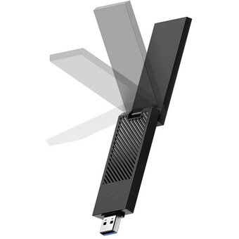  USB-адаптер Cudy WU6500 1.0 Wi-Fi 7 BE6500 с высоким коэффициентом усиления, 2,4/5/6ГГц, до 6452Мбит/с, USB 3.0 